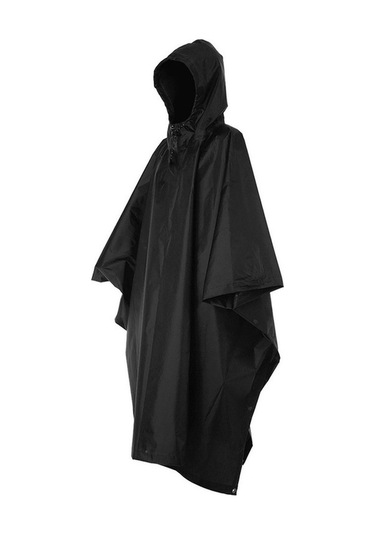 Bloomnest Yürüyüş Yağmurluk Piknik Matı Kapüşonlu Kamp İçin Hafif Güneş Geçirmez Bisiklet Battaniye Barınağı Arada Açık 3'ü 1 Je Siyah Siyah