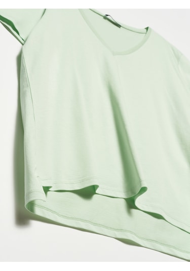 Dilvin 3470 Pamuk V Yaka Basic T-shirt-çağla Çağla 34