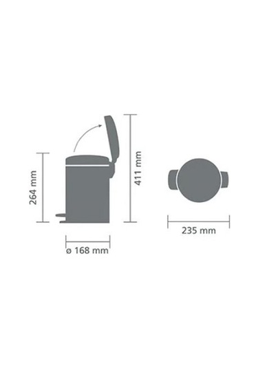 Çöp Kovası, Pedallı, Soft, 3lt - Mat Siyah Mat Siyah