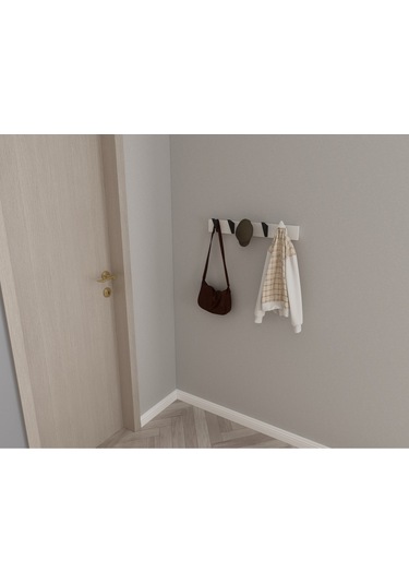 Hepsi3boyutlu Modern Duvar & Kapı Kanca Askılık - 5 Adet Siyah Kanca Askılık - Model No : 5 Siyah