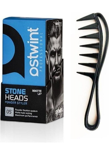 Ostwint Pudra Toz Wax Mavi Saç Şeillendirici 20 G + Geniş Aralıklı Wax Tarağı