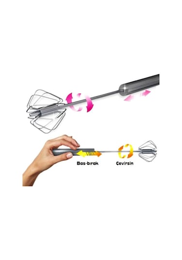 Kek Poğaça Börek Hamur Çırpma Karıştırma Bas Çek Mikser Çırpıcı Çok Renkli