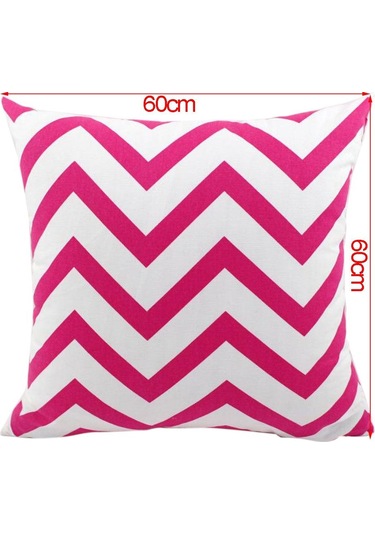 Suntek Kanvas Şerit Baskılı Kırlent Örtüsü Minder Siyah-60cm