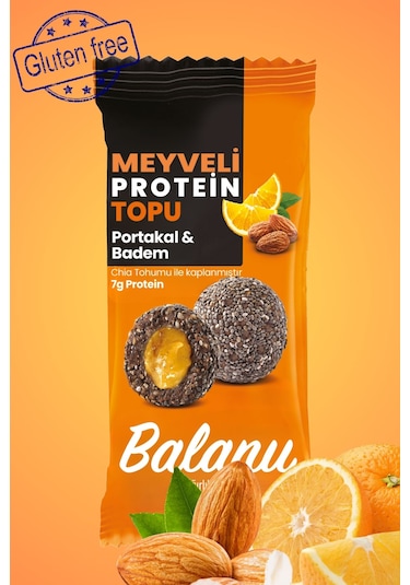 Meyveli Portakallı & Bademli Protein Topları 55gr X3 Adet