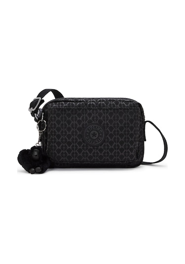 Kıplıng Abanu Küçük Boy Omuz Çantası Siyah Sıgnature Emb Siyah