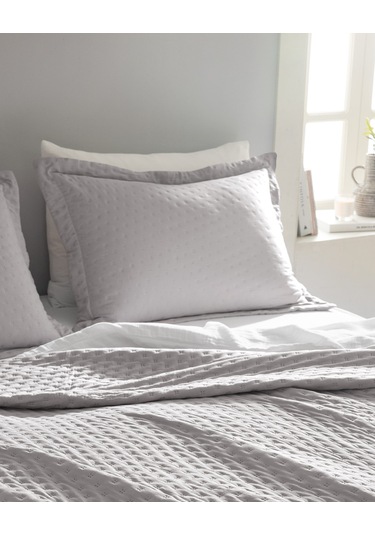 Madame Coco Rennes Çift Kişilik Yatak Örtüsü - Gri Gri