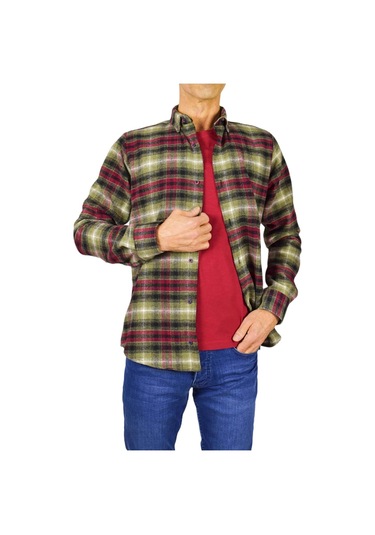 Erkek Silim Fit Ekose Oduncu Gömlek Bgl-st01711 Haki