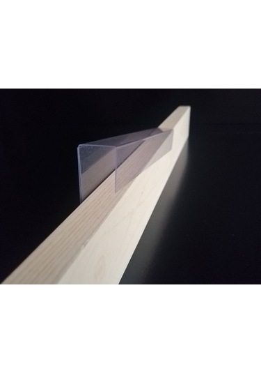 10 Adet Pvc Etiketlik Dik Geçme Ahşap Raf 20 x 4 CM İsimlik Kart Cebi