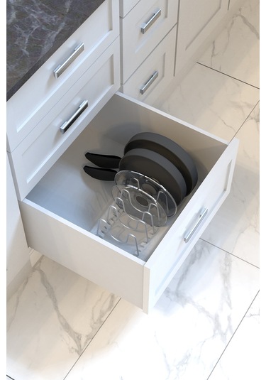 Fin Dolap Içi Tencere Kapak Tutucu Beyaz Çok Renkli