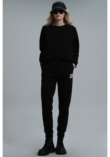 Lufian Uwen Kadın Örme Sweatshırt Siyah 122030001100100 Siyah