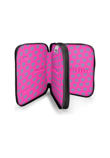 Coral High Kahverengi Leopar Desenli Çift Katlı Kalem Çanta 11147 Kahverengi - Siyah