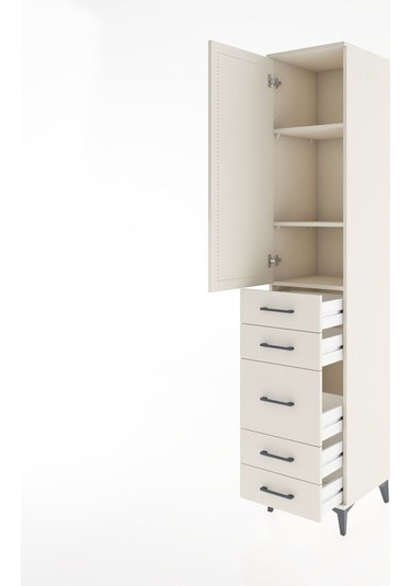 Hyperion Dolap 3 Raflı 5 Çekmeceli Tek Kapaklı 44x44x221 Aytaşı-aytaşı Aytası