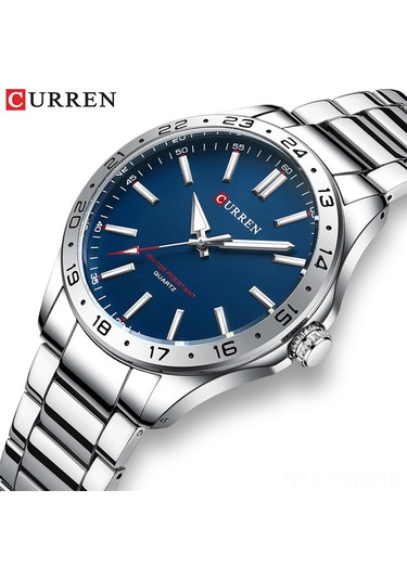 Curren 8452 Çelik Saat Basit İş Saatı Su Geçirmez Erkek Moda Takvim Stokta Çok Renkli