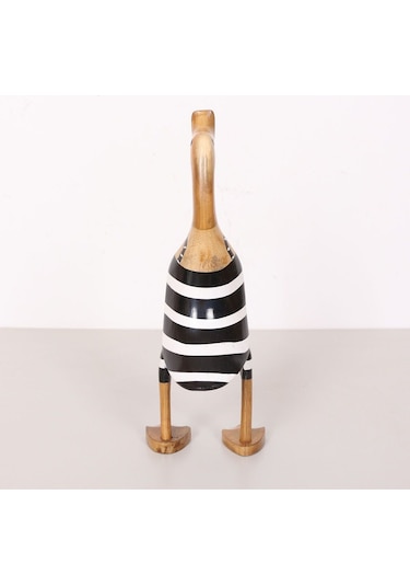 Çizgili Ördek El Oyması Teak Gövde 34x14x13 Cm
