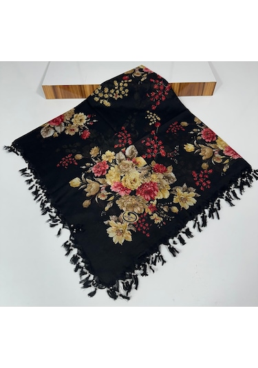 Sökme Boncuklu Pamuk Yazma - 05651 Siyah,kahve