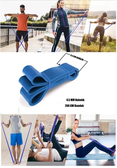 208 Cm Pilates Jimnastik Lastiği Egzersiz Yoga Direnç Bandı X...