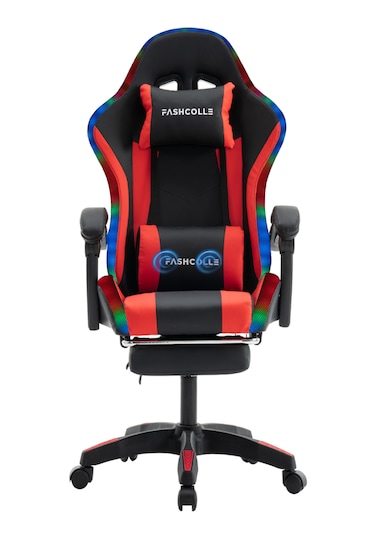 Fashcolle Red Star Işıklı - Masaj Özellikli Oyuncu Koltuğu Kırmızı-siyah Fashcolle Red Star Işıklı - Masaj Özellikli Oyuncu Koltuğu Kırmızı-siyah
