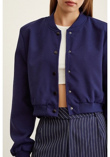 Never More Astarlı Çıt Çıtlı Mont Lacivert