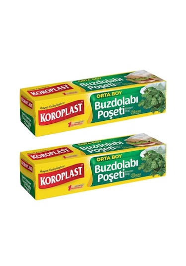 Koroplast Orta Boy Buzdolabı Poşeti 2 x 20'li 24 x 38 CM