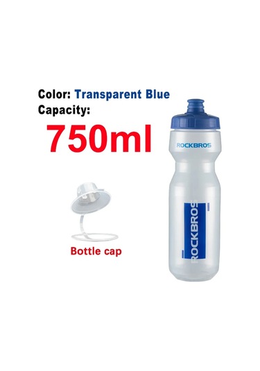 Rockbros Bisiklet Su Şişesi 600-750 Ml Mtb Yol Bisikleti Su Şişesi Tutucu Sıkma Şeffaf Blue Şeffaf Blue