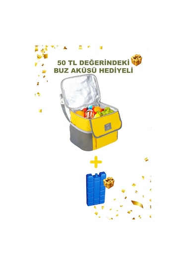 Best Çanta Pro+ 10 Litre Termos Piknik Çantası Yalıtımlı Termal Soğutucu Buzluk Çanta Sarı
