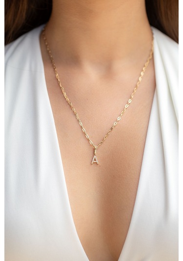Uşaklıhafız 14 Ayar Ataç Zincirli Kadın Harf Kolye