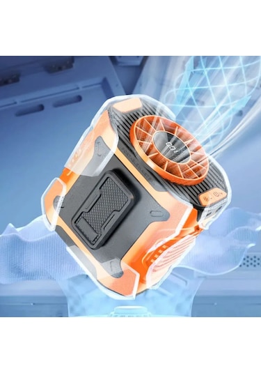 Honmex M360 Lava Turuncu Bel Taşıma Fanı - 100 Seviye Hız Ayarlı, 3600mah Pil, Led Fenerli, 130 Geniş Akışlı Soğutucu
