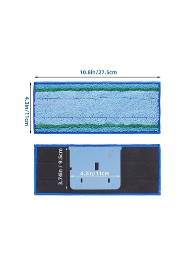 Tongxida İrobot Braava Jet M6 İçin 8'li Eliptik Mop Pad - Lacivert Kaba Yağ Temizleme, Yeşil Sert Lif Kuru Çöp, Mavi Pamuk Lif