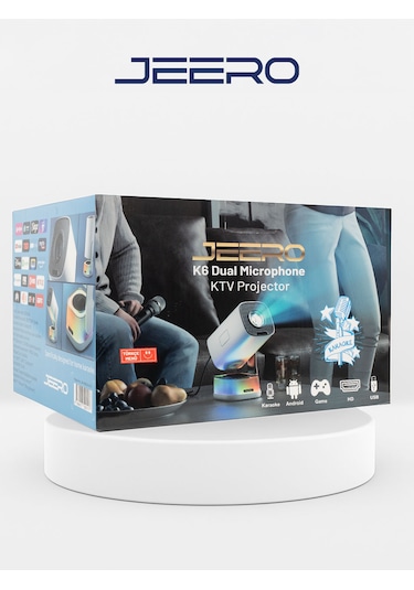 Jeero K6 Dual Microphone Ktv Projectör Karaoke - Android 13