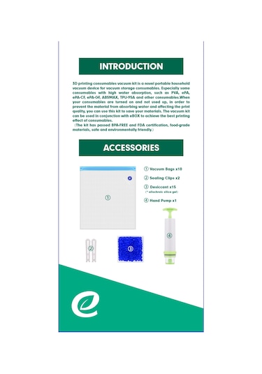 Esun Evacuum Kit (Filament Saklama Kiti)
