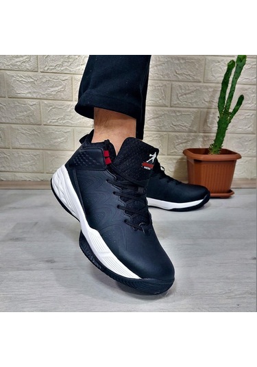 Jump 28652 Siyah-beyaz Boğazlı Basket Spor Ayakkabı Siyah - Beyaz