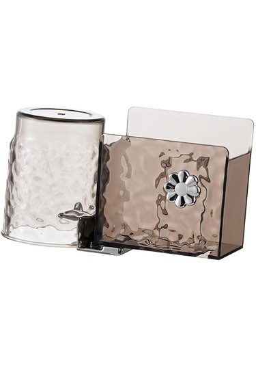 Homyl 3 In 1 Diş Fırçası Tutucu Çok Amaçlı Kolay Kurulum Gri