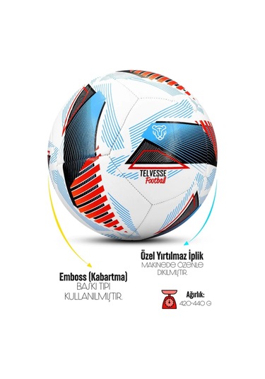 League Ball Pompa Hediyeli No:5 Futbol Topu Halı Saha Sert Zemine Uygun Dayanıklı Pvc Çok Renkli