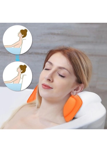 Mor Boyun Küvet Yastık Yumuşak Kafalık Vantuzlu Spa Banyo Yastığı Pvc Banyo Malzemeleri 21 31 Cm Banyo Aksesuarları Mor
