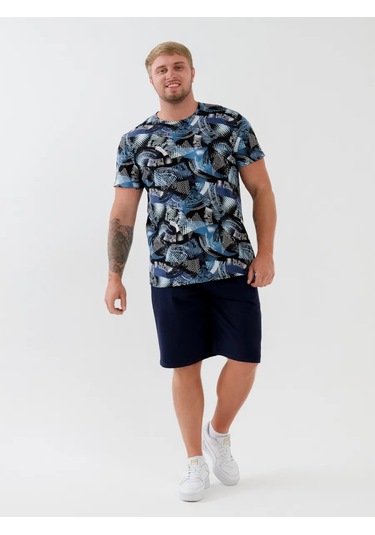 Natıvıa Baskılı Pamuklu Tişört 430229797 Mavi