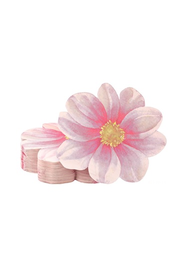 Folinda 100 Adet Pembe Gül Şekilli Tek Kullandım Kokteyl Peçetesi - Düğün, Doğum Günü, Parti Dekorasyonu Servis Malzemesi Pembe