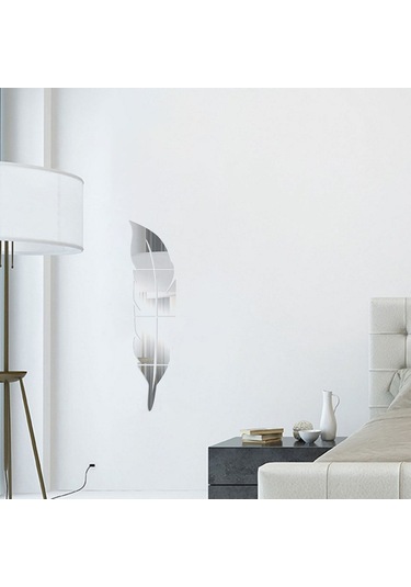 Moveevo "kendin Yap Çocuk Odası Dekoratif Ayna Sticker - 6 Parça Yapışkan Tüy Desenli" Altın