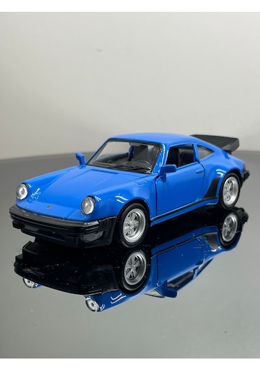 Porsche 911 Turbo 3.3 1:32 Ölçek Metal Çek Bırak Model Araba 12 Cm - Mavi