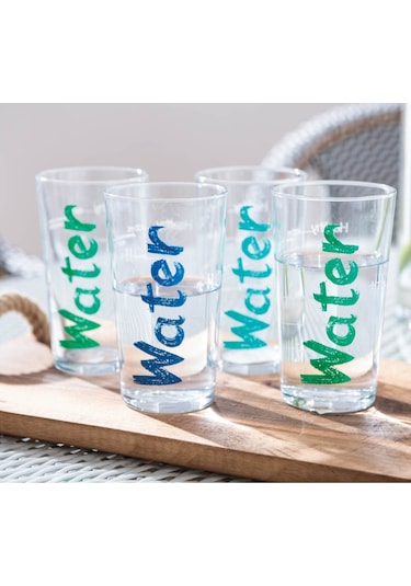 Mudo Home Water Bardak 570 Ml 2'li Set -mavi&turkuaz Şeffaf