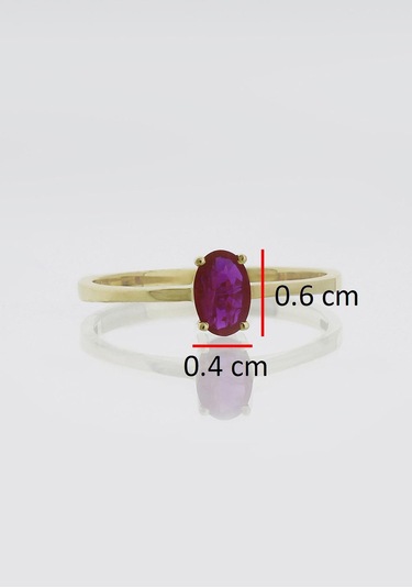Oval Tektaş Yakut Yüzük