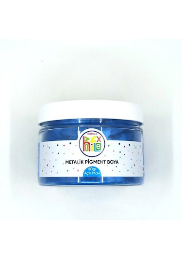 Epoksi Reçine Metalik Sedefli Pigment Toz Boya Açık Mavi Renk 50 G