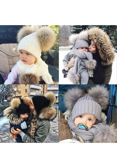 Geeksen Kış Çocukları İçin Yumuşak Akrilik Örgü Eşarp, Pom Pom Detaylı, Isınır Ve Şık, 110 Cm Uzunlukta Beyaz