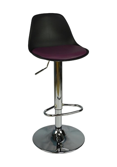Bürocci Nadya Bar Sandalyesi - Mor Deri - 9537S0124 Çok Renkli