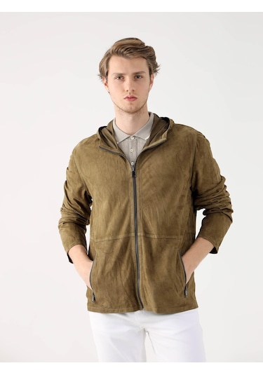 Dufy Haki Erkek Regular Fit Kapüşonlu Mont - 96314 Haki