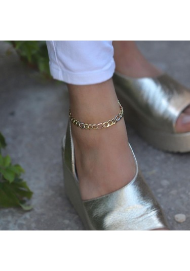 Gurmet Gold Rose Ve Gold Kaplama 925 Ayar Gümüş Halhal Gümüş