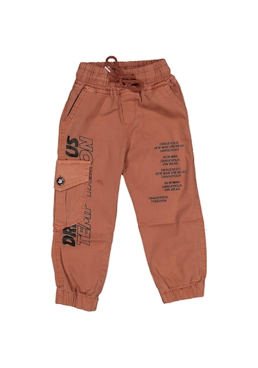 Erkek Çocuk Paça Ve Beli Lastikli Baskılı Pantolon Bgl-st03620 001