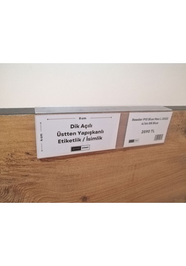 10 Adet Yapışkanlı Etiketlik Profil 20 x 4 CM Raf İsimlik Etiketlik