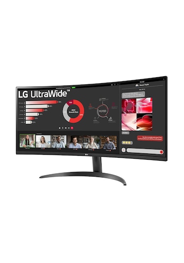 LG UltraWide 34WR50QC-B 34" 5 MS 100 Hz WQHD Curved VA LED Monitör