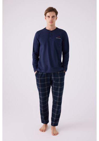 Arnetta 3152 Uzun Kol Erkek Pijama Takımı Lacivert