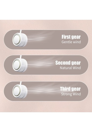 Fortunelane Beyaz Dq210 Şarj Edilebilir Boyun Fanı: 360 Döner, 3 Hızlı, Yaprakssız, İki Başlı, Ev-ofis Kullanımı